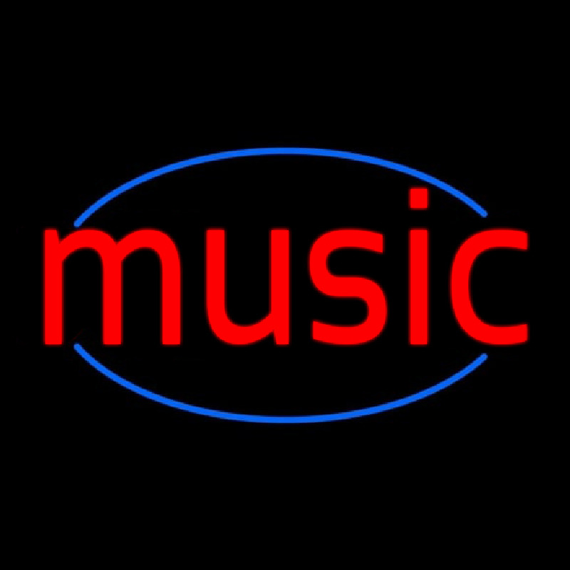Custom Red Music Neon Sign USA
