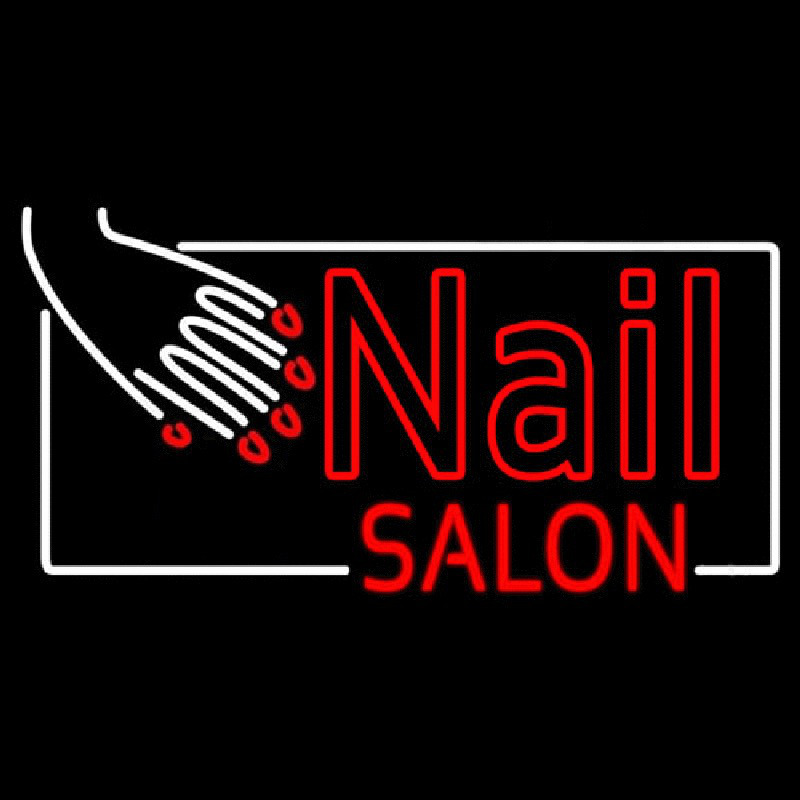 Custom Red Nail Salon Neon Sign USA