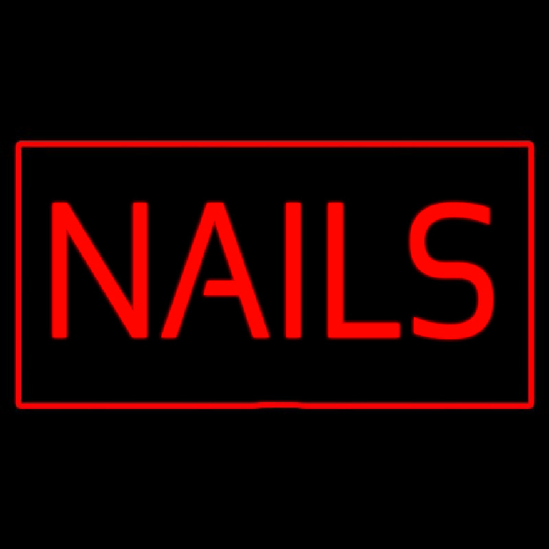 Custom Red Nails With Red Border Neon Sign USA