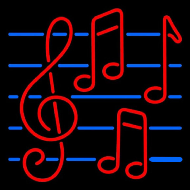 Custom Red Notes Neon Sign USA