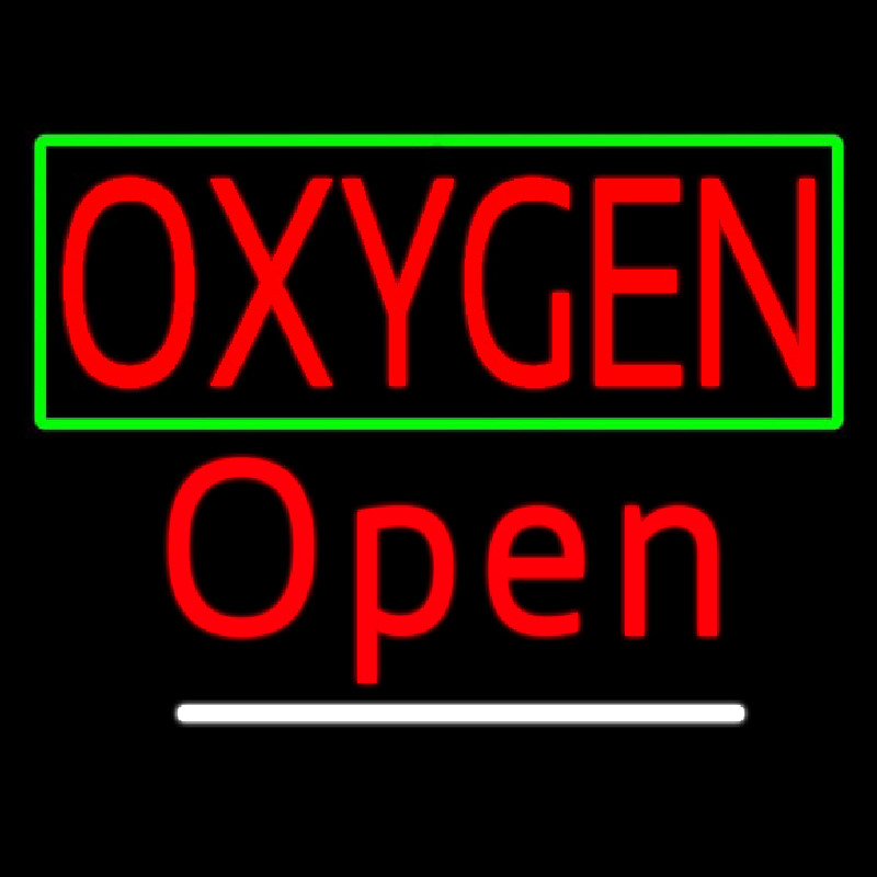 Custom Red Oxygen Open Neon Sign USA
