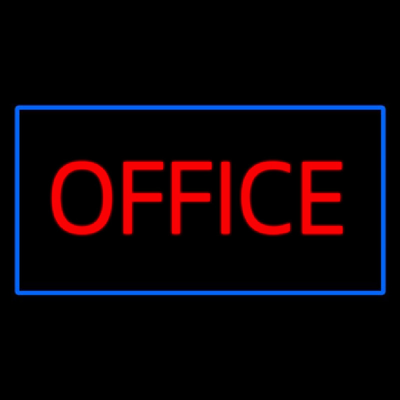 Custom Red Office Blue Neon Sign USA