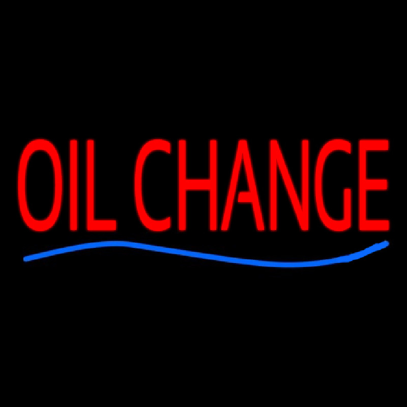 Custom Red Oil Change Blue Line Neon Sign USA