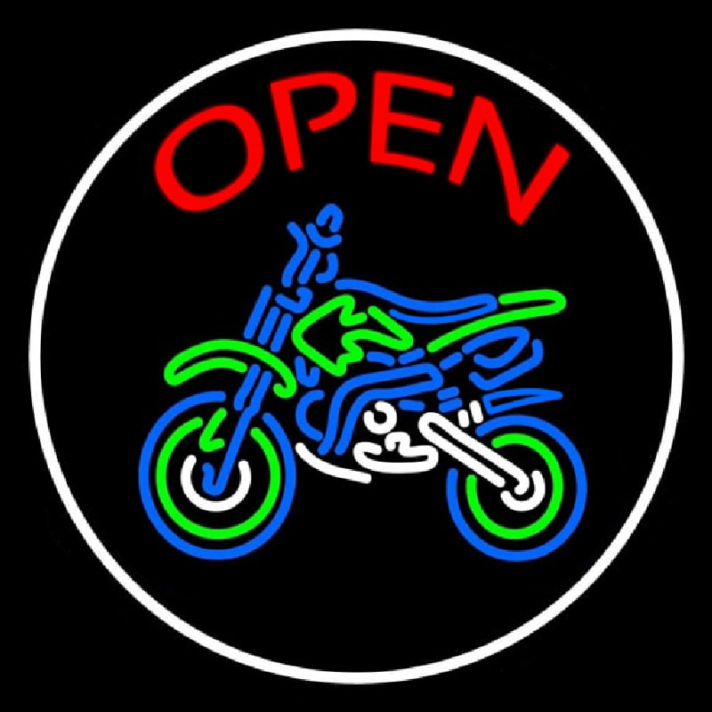 Custom Red Open Bike Logo Neon Sign USA