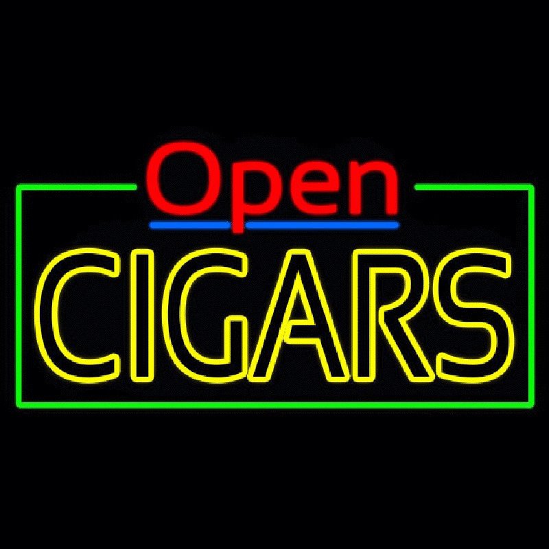 Custom Red Open Double Stroke Cigars Neon Sign USA