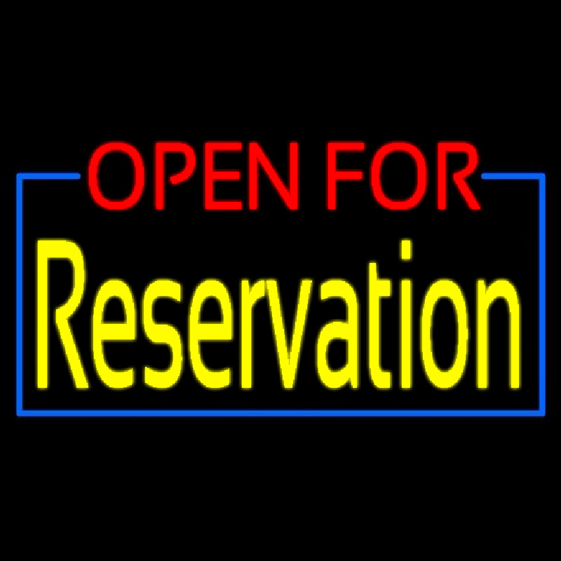 Custom Red Open For Yellow Reservation Neon Sign USA