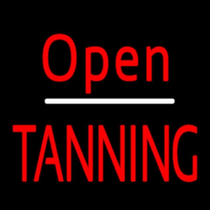 Custom Red Open Tanning Neon Sign USA