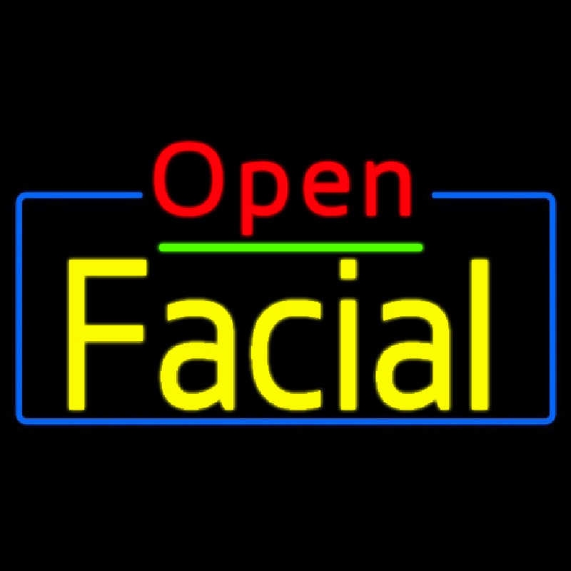 Custom Red Open Yellow Facial Neon Sign USA