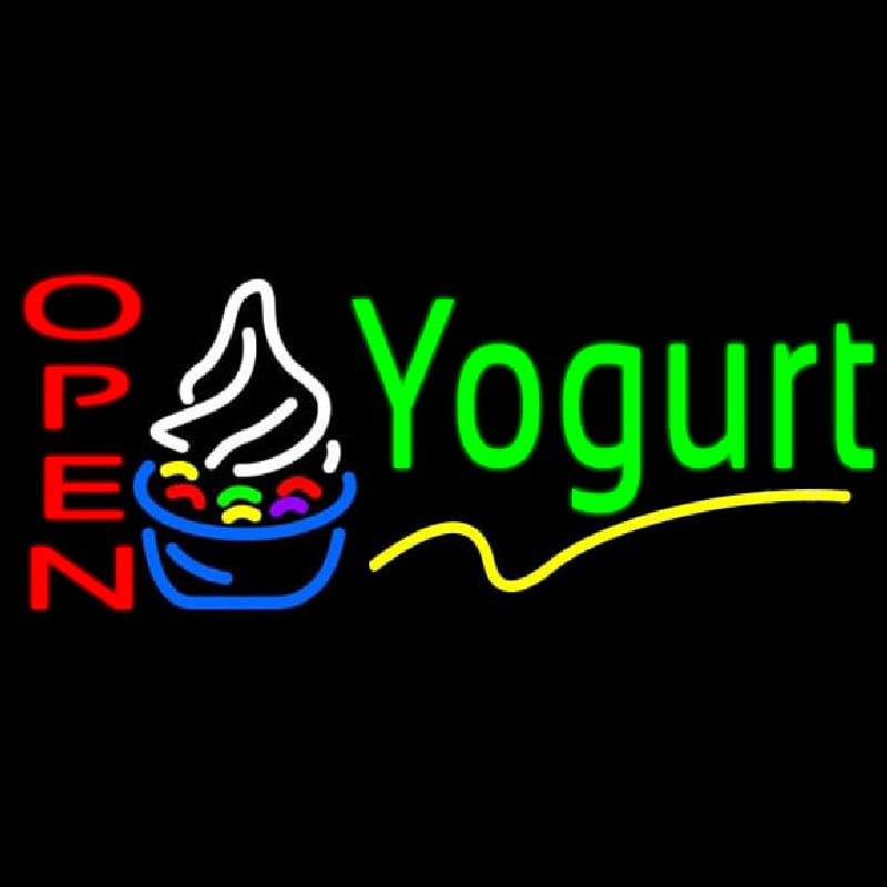 Custom Red Open Yogurt Neon Sign USA