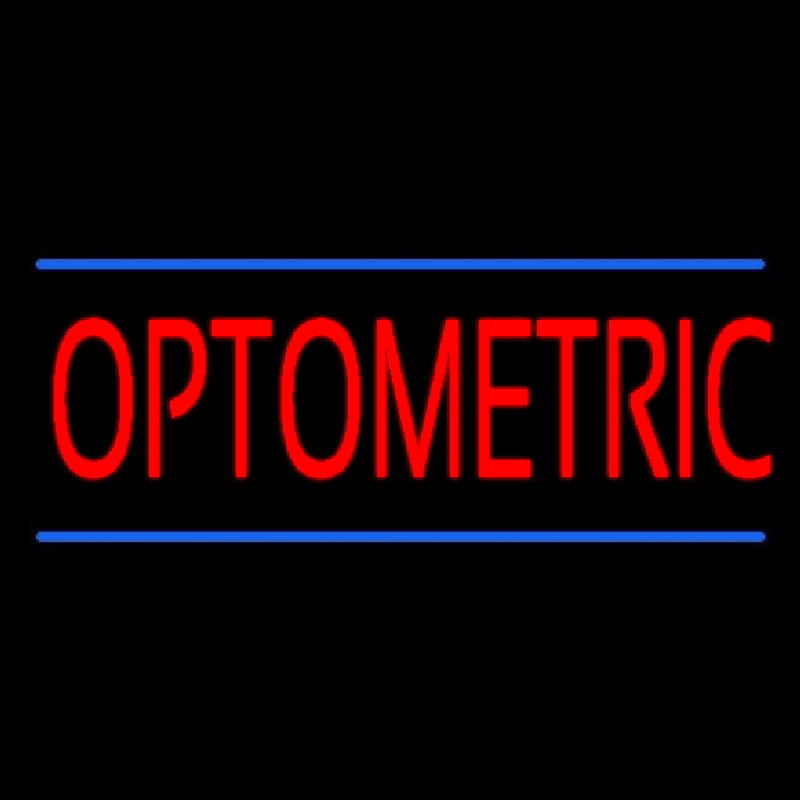 Custom Red Optometric Blue Lines Neon Sign USA