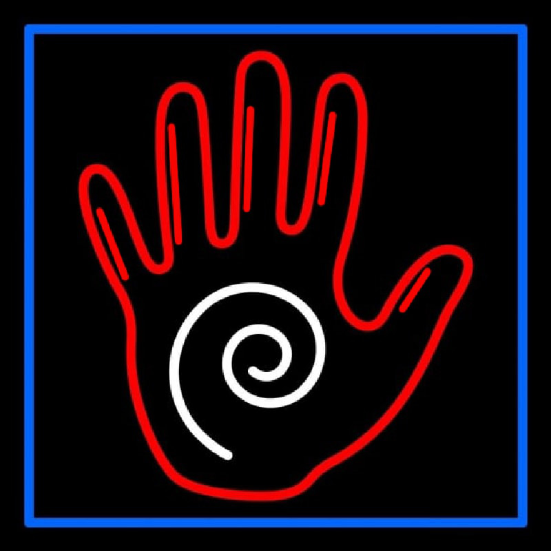 Custom Red Palm And Blue Border Neon Sign USA
