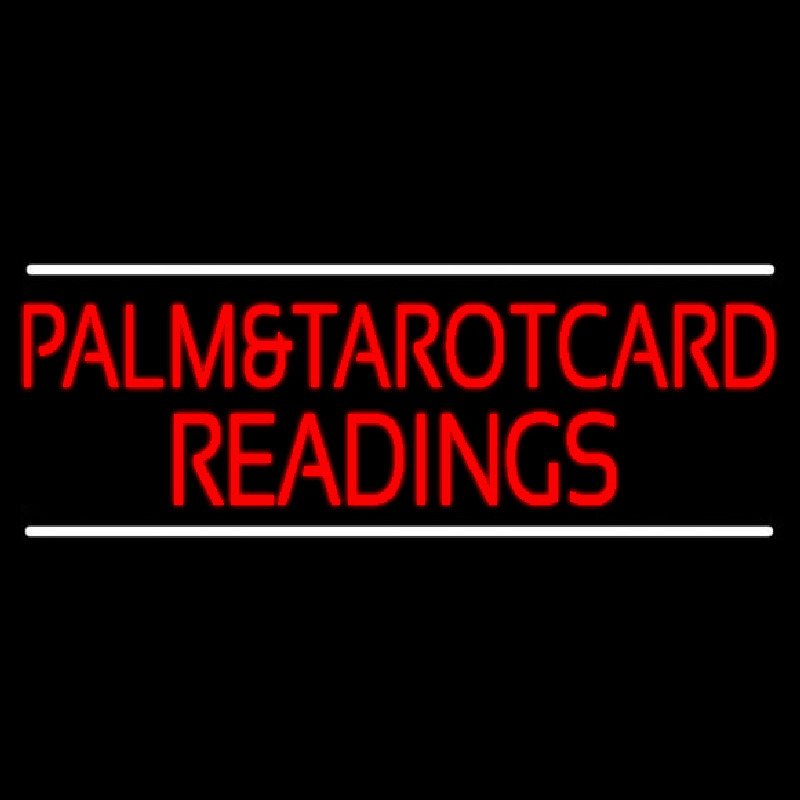 Custom Red Palm And Tarot Card Readings White Line Neon Sign USA