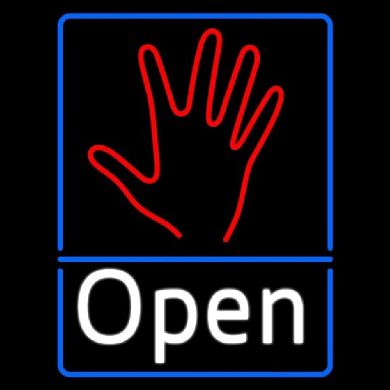 Custom Red Palm White Open Neon Sign USA