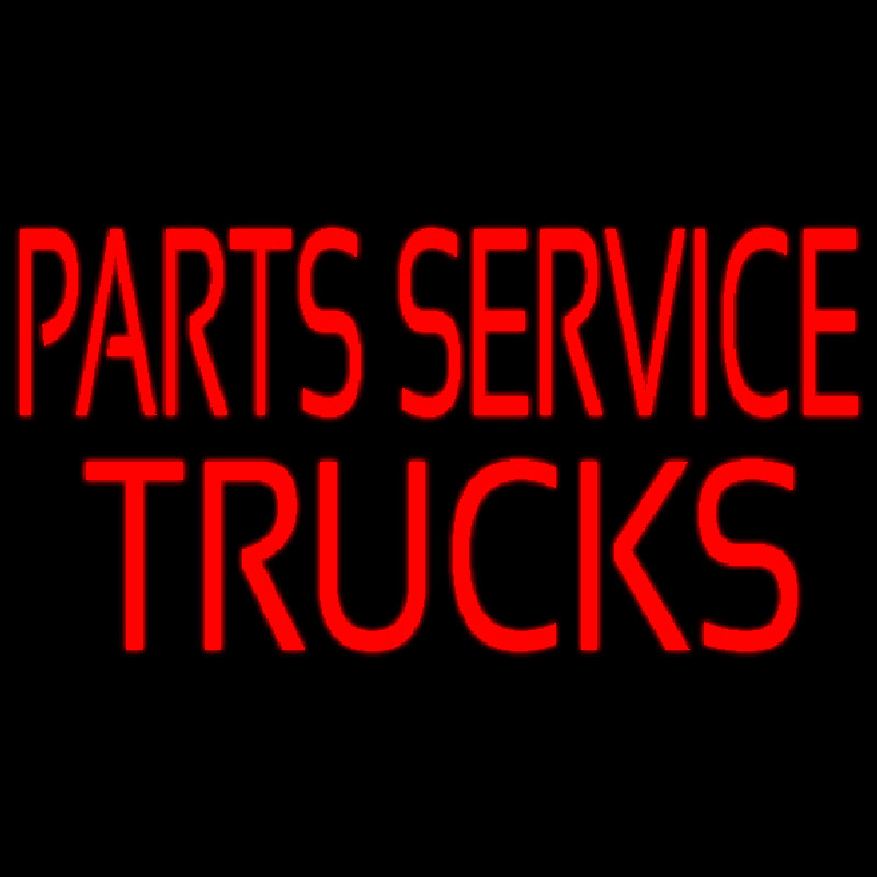 Custom Red Parts Service Trucks Neon Sign USA
