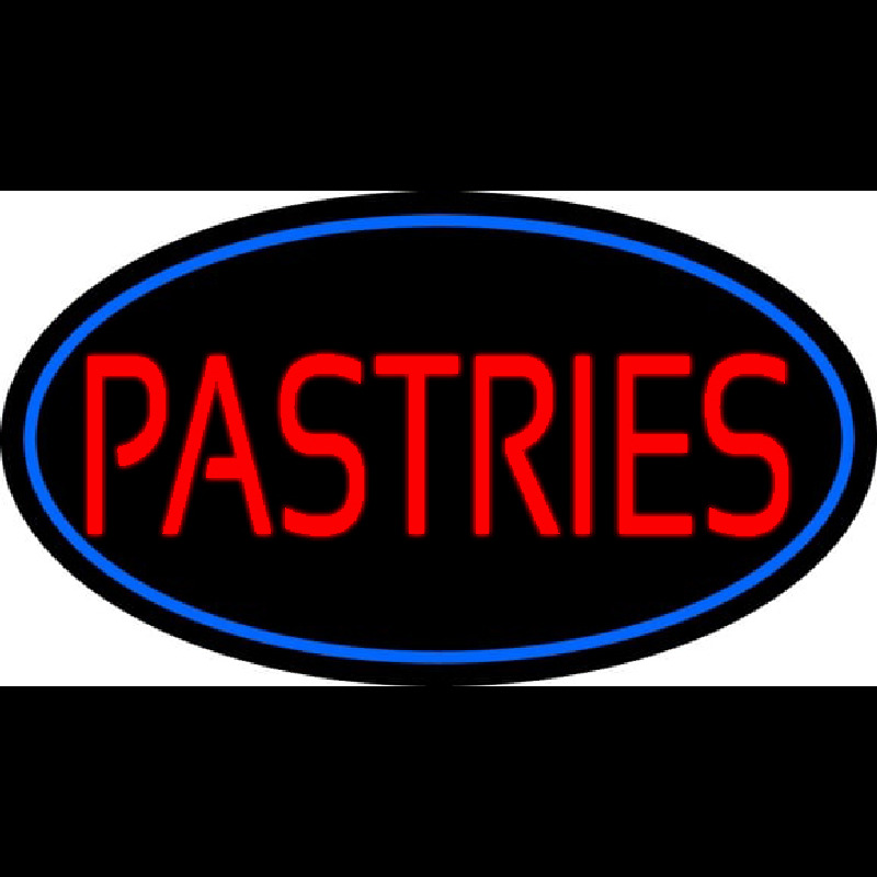 Custom Red Pastries Blue Border Neon Sign USA