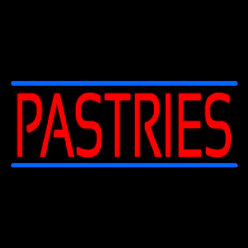 Custom Red Pastries Blue Border Neon Sign USA
