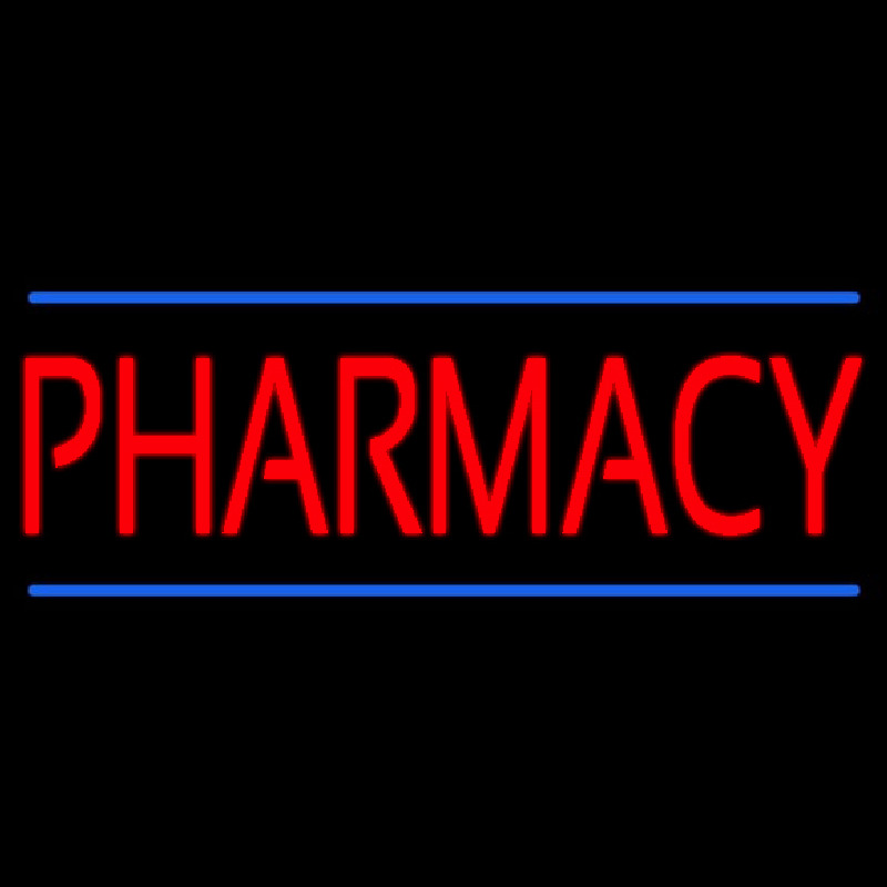 Custom Red Pharmacy Blue Lines Neon Sign USA