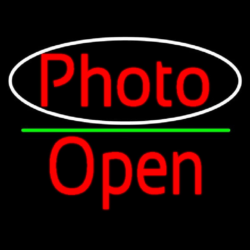 Custom Red Photo With Open 2 Neon Sign USA