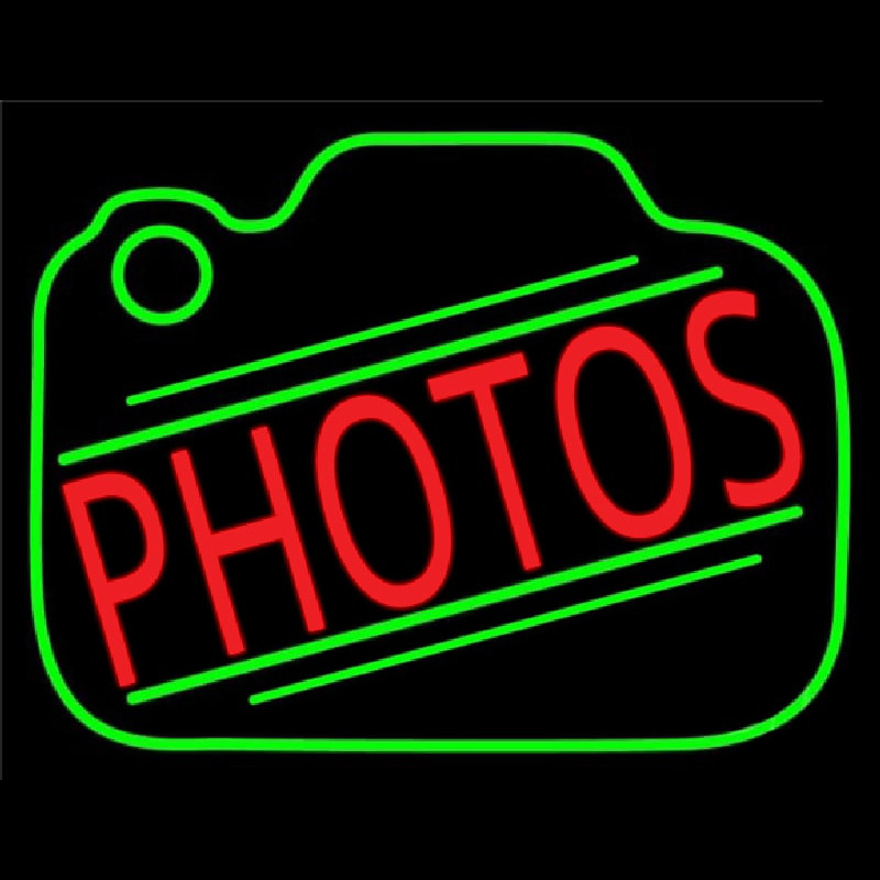 Custom Red Photos Camera Neon Sign USA