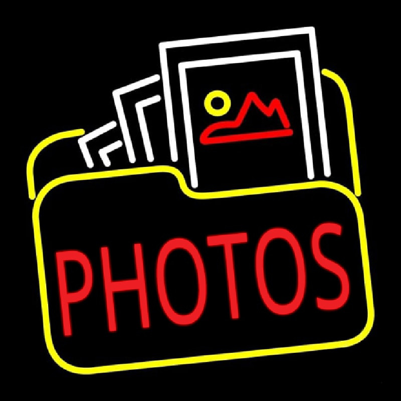Custom Red Photos With Photo Icon Neon Sign USA