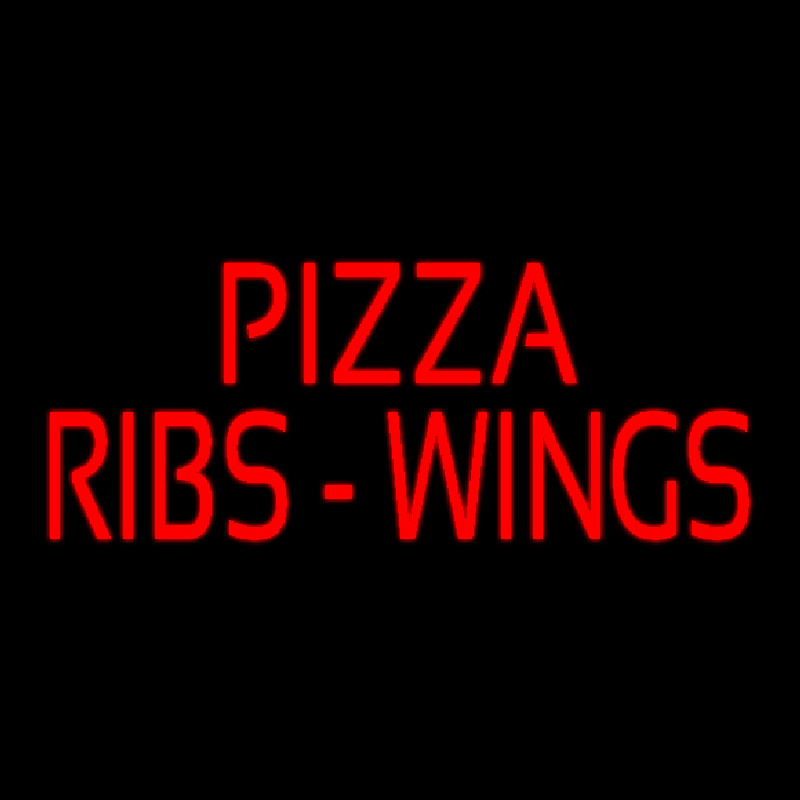 Custom Red Pizza Ribs Wings Neon Sign USA