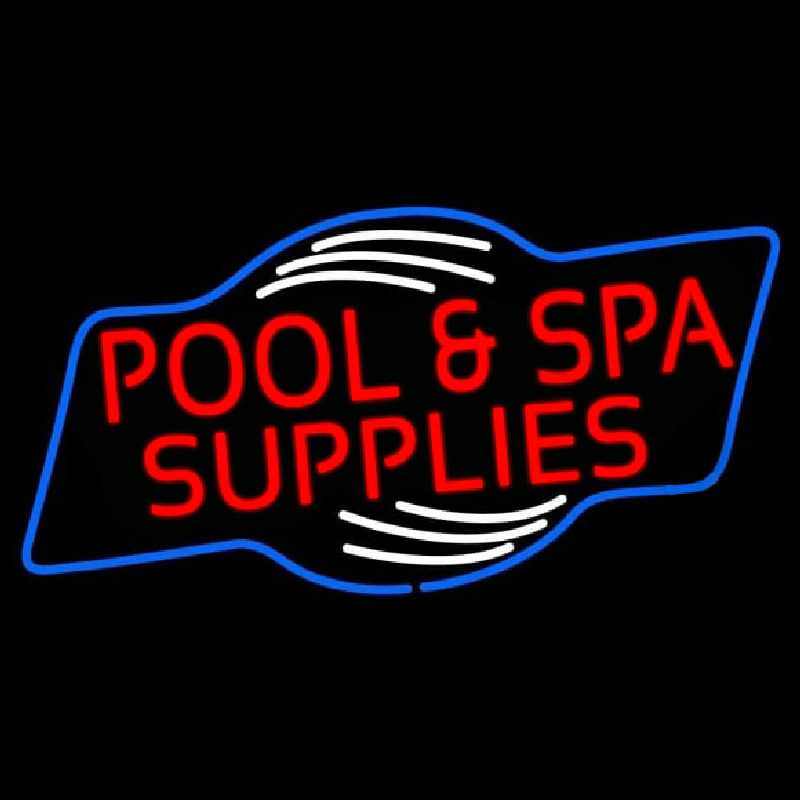 Custom Red Pool And Spa Supplies Neon Sign USA