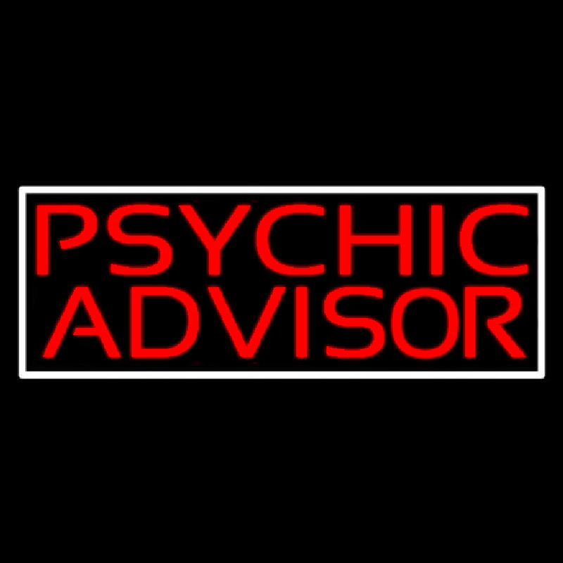 Custom Red Psychic Advisor White Border Neon Sign