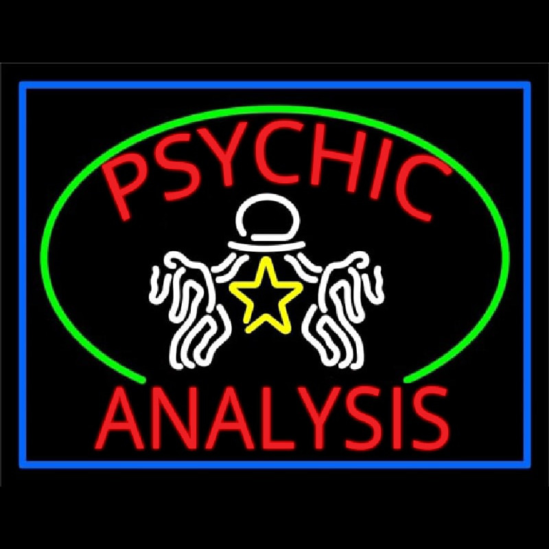 Custom Red Psychic Analysis With Logo Neon Sign