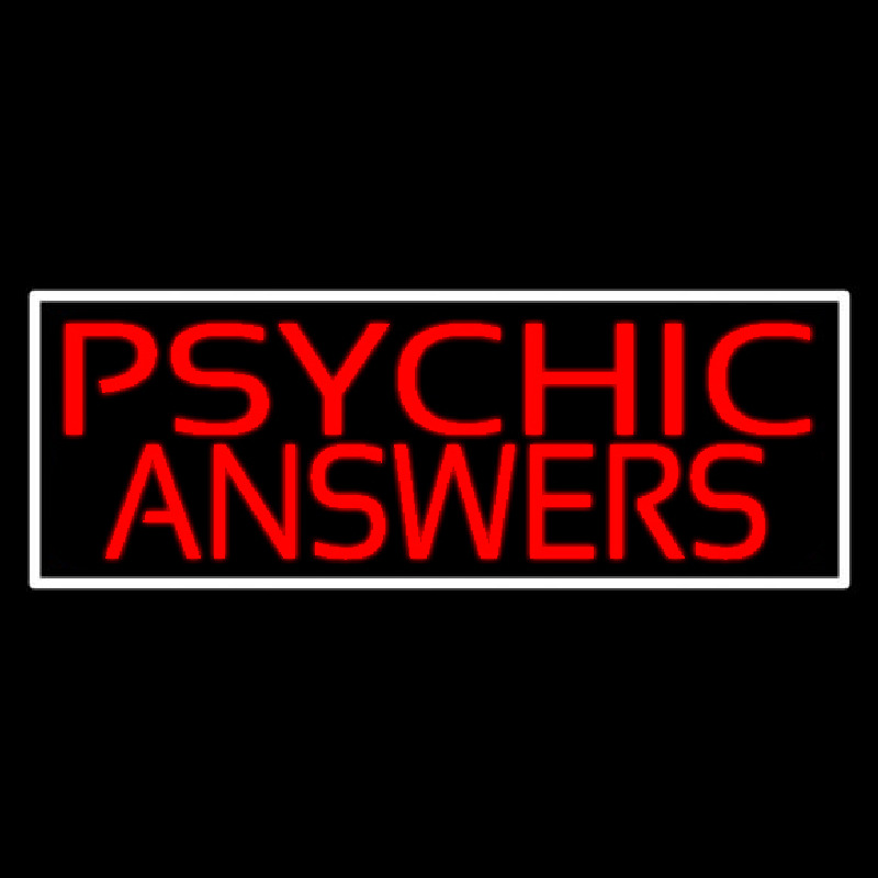 Custom Red Psychic Answers With White Border Neon Sign