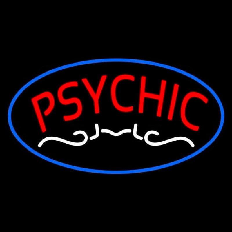 Custom Red Psychic Blue Border Neon Sign