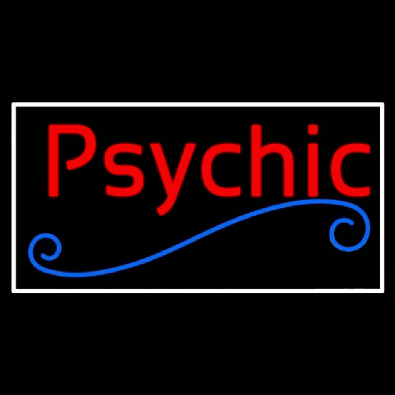 Custom Red Psychic Blue Line White Border Neon Sign USA