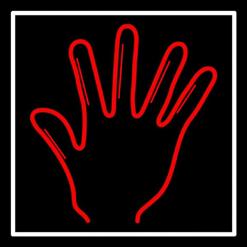 Custom Red Psychic Palm With White Border Neon Sign