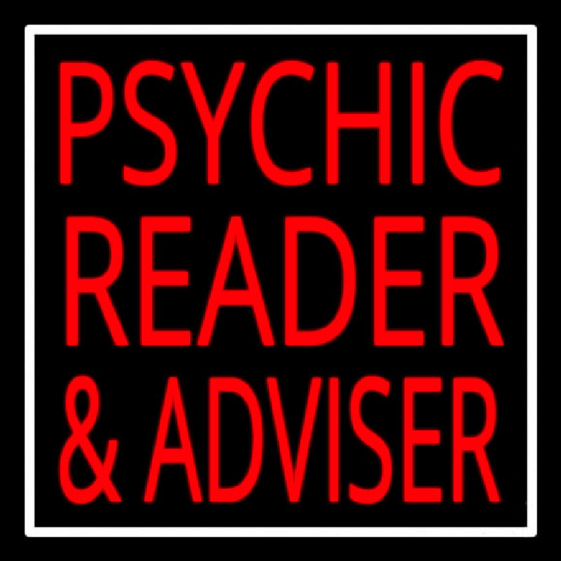 Custom Red Psychic Reader And Advisor With Border Neon Sign USA