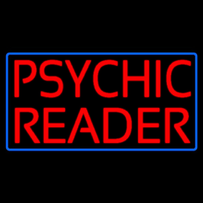 Custom Red Psychic Reader Blue Border Neon Sign USA