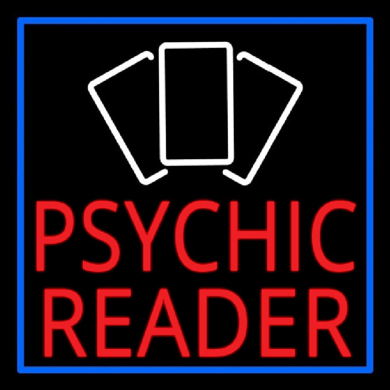 Custom Red Psychic Reader With Cards Neon Sign