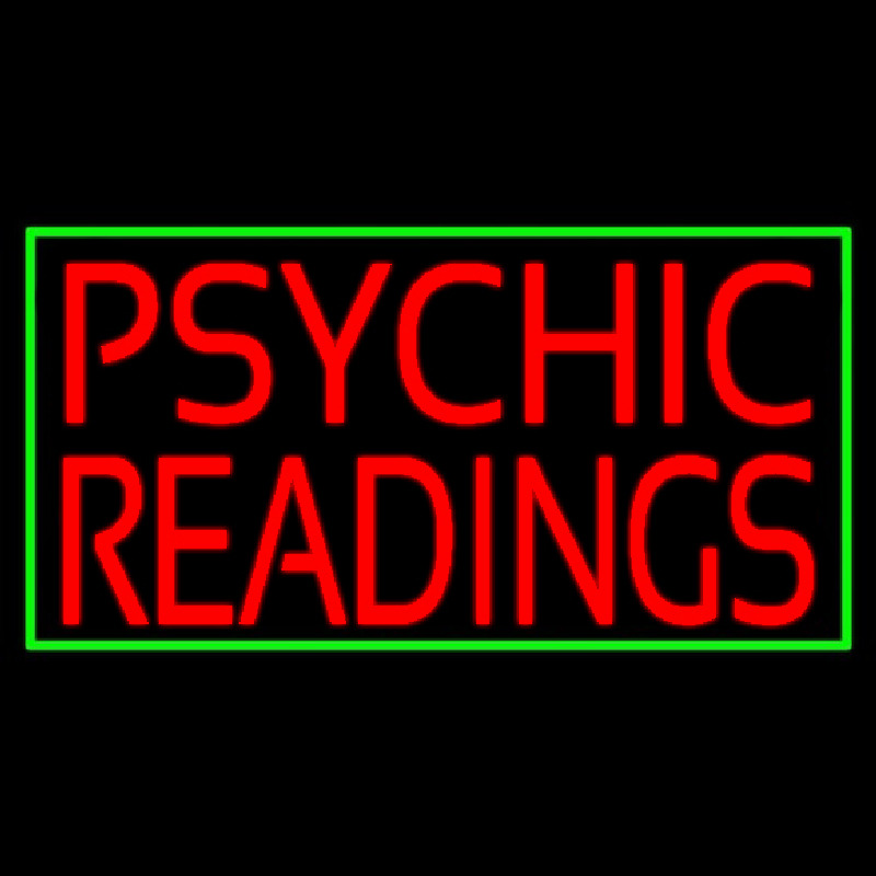 Custom Red Psychic Readings Green Border Neon Sign USA