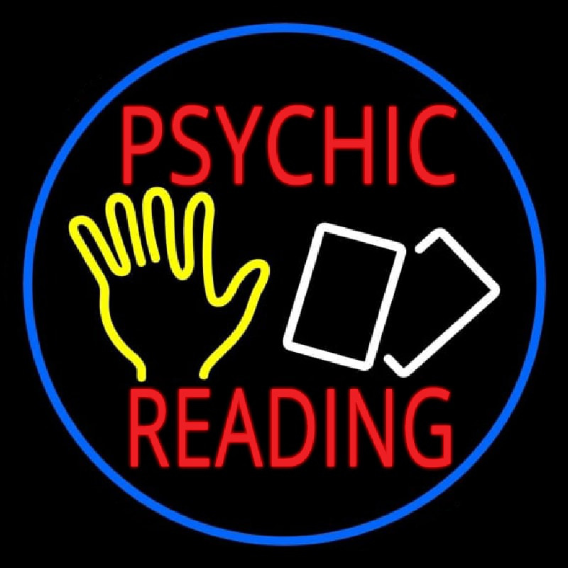 Custom Red Psychic Readings With Logo And Border Neon Sign