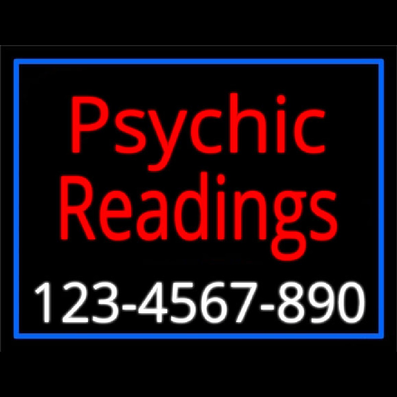 Custom Red Psychic Readings With White Phone Number Neon Sign USA