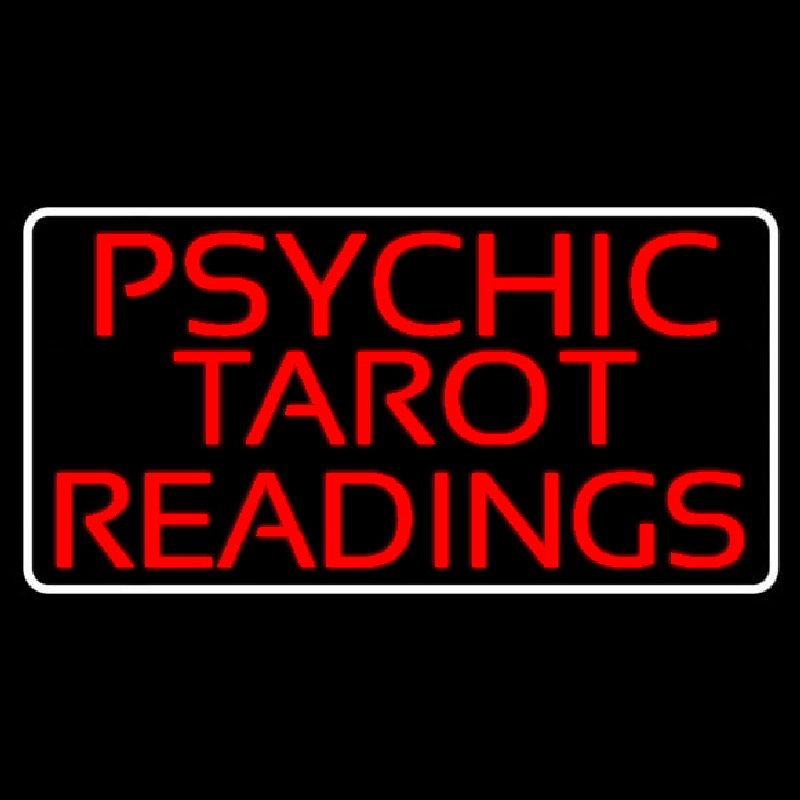 Custom Red Psychic Tarot Readings Block With Border Neon Sign USA