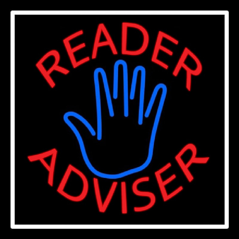 Custom Red Reader Advisor White Border Neon Sign USA