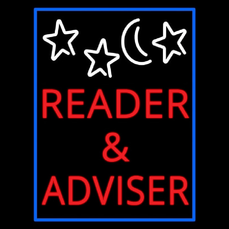 Custom Red Reader And Advisor Neon Sign USA