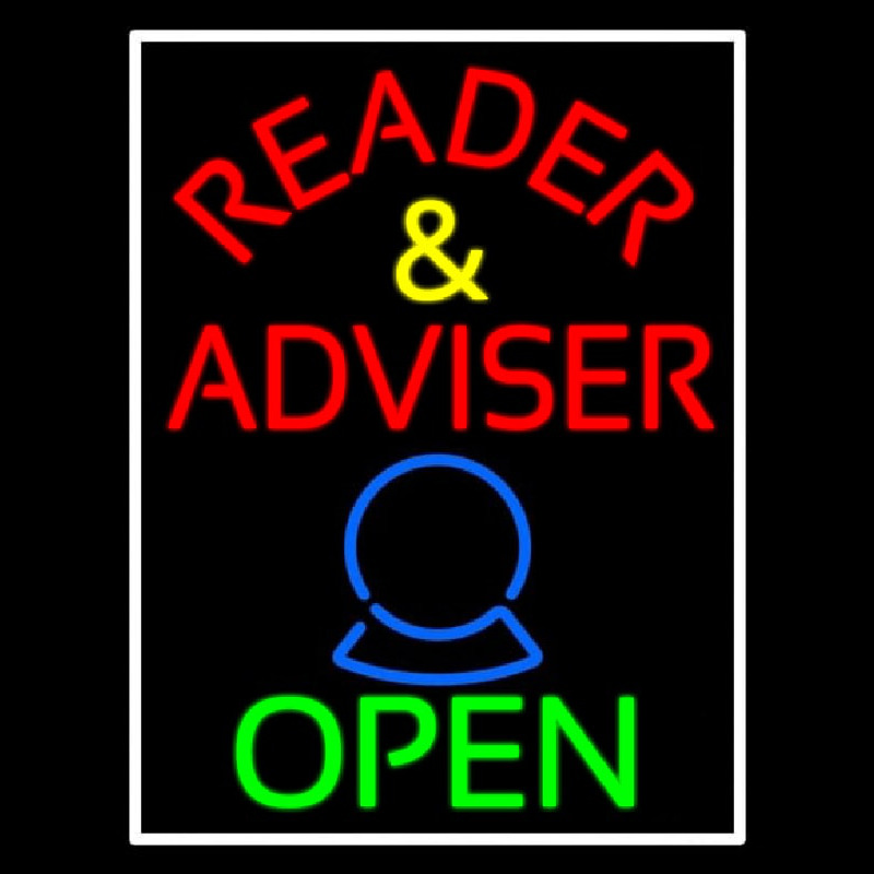 Custom Red Reader And Advisor Open Neon Sign USA