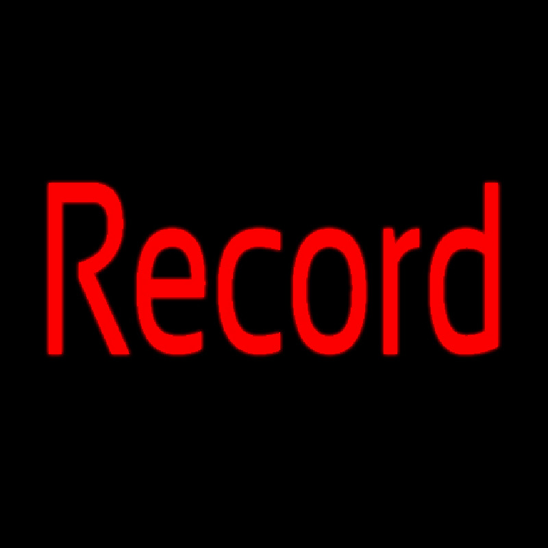 Custom Red Record Cursive Neon Sign USA