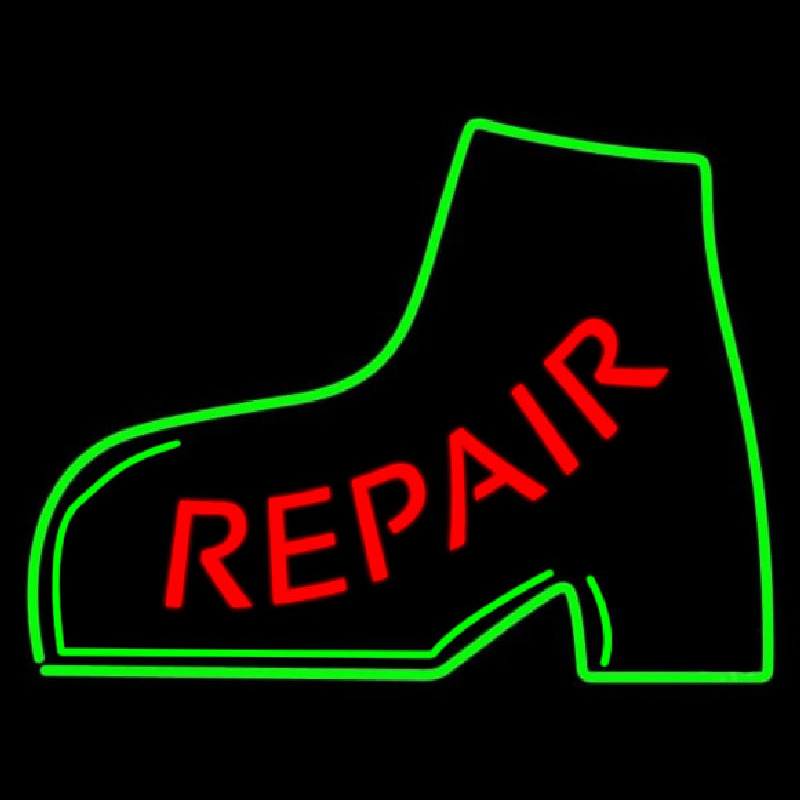 Custom Red Repair Green Boot Neon Sign USA