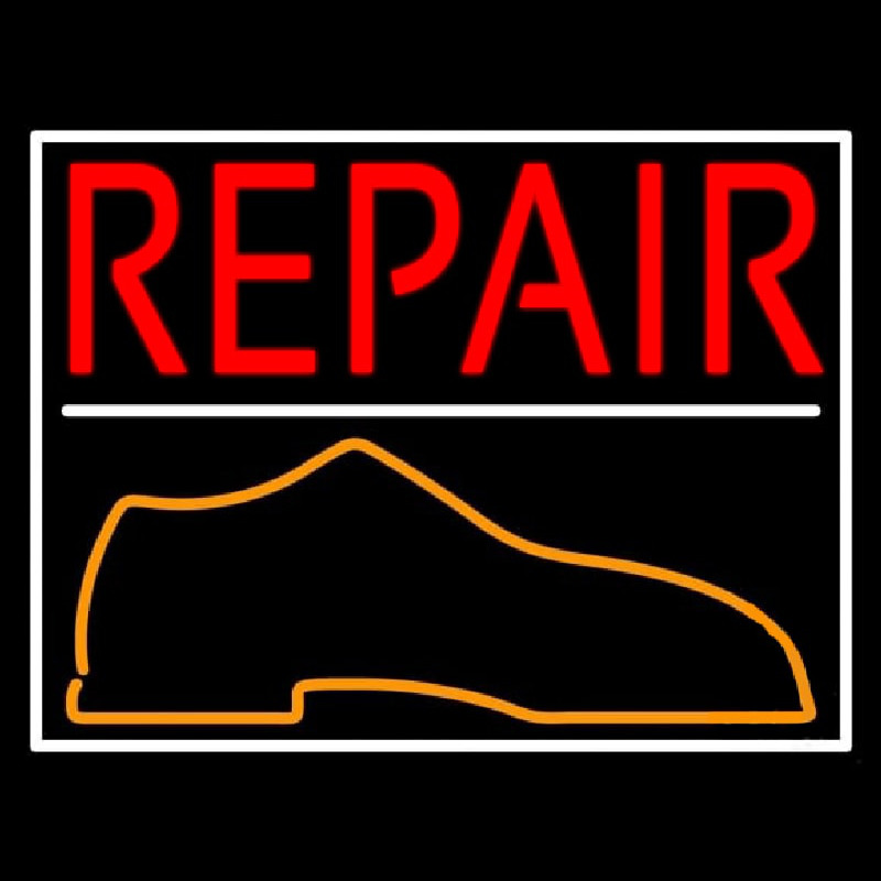 Custom Red Repair Shoe Neon Sign USA