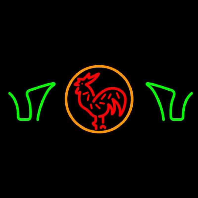 Custom Red Rooster With Circle Neon Sign USA