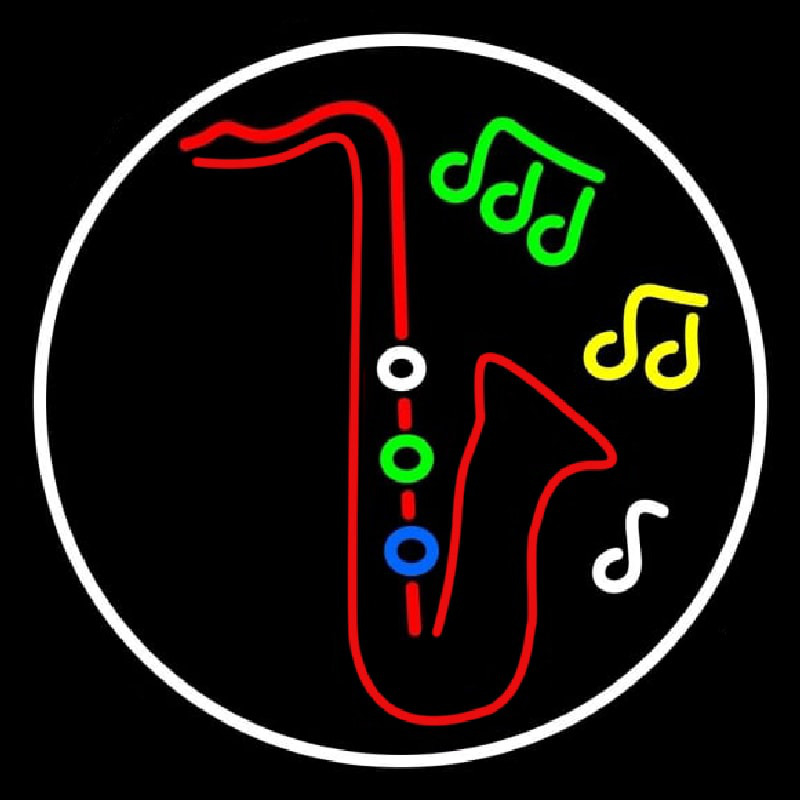Custom Red Saxophone 2 Neon Sign USA