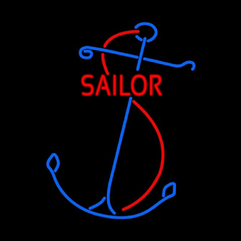 Custom Red Sailor Logo Neon Sign USA