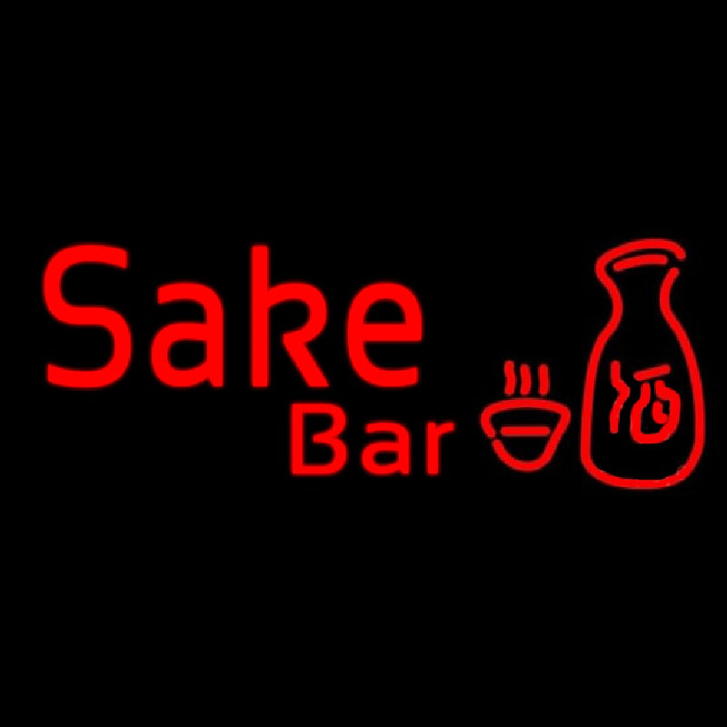 Custom Red Sake Bar With Bottle And Neon Sign USA