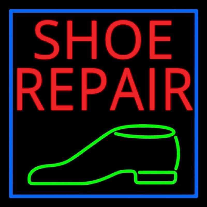 Custom Red Shoe Repair Green Shoe Neon Sign USA